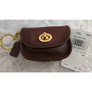 NWT Coach Vintage Mini City Bag Charm/Keyfob in mahogany Leather